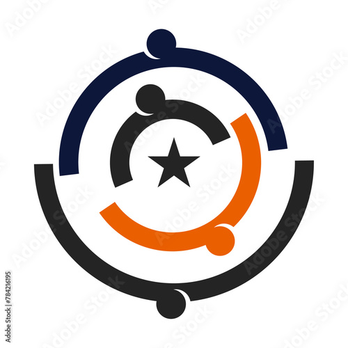 teamwork logo template Isolated. Brand Identity. Icon Abstract Vector graphic