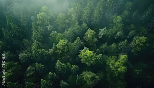 Forest in summer from drone height , Environmental eco safe Conservation