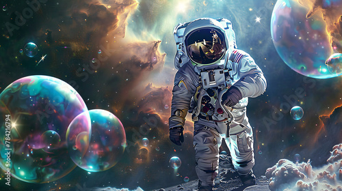 astronaut bubbles in outer space colorfur space cosmic-themed wallpapers and stunning sci-fi visuals