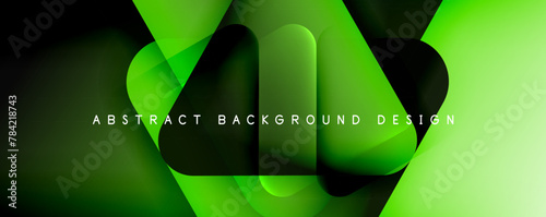 A closeup macro photography of green grass and terrestrial plants with geometric shapes in electric blue and black. The symmetrical pattern resembles automotive lighting