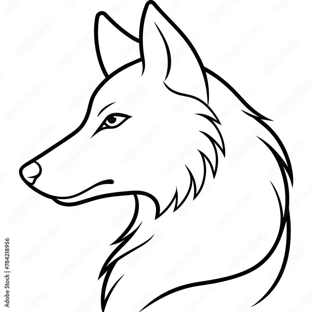 Wolf side head vector illustration.
Wolf side head vector illustration.