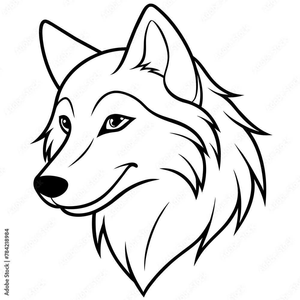        Wolf side head vector illustration.
