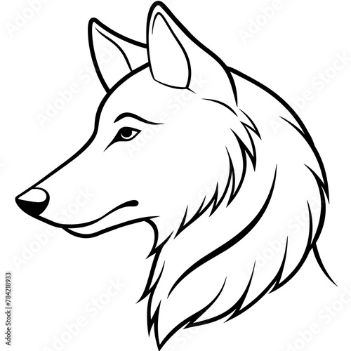  Wolf side head vector illustration. 