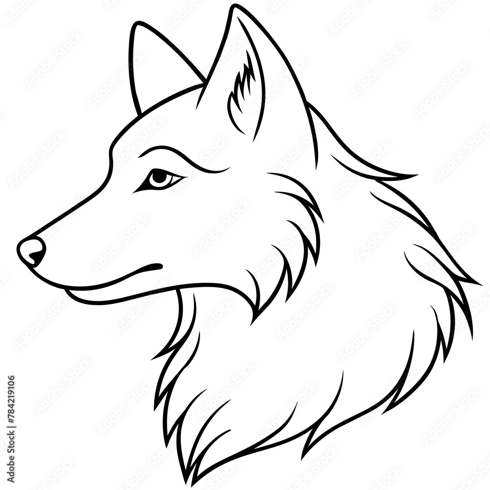        Wolf side head vector illustration.


     