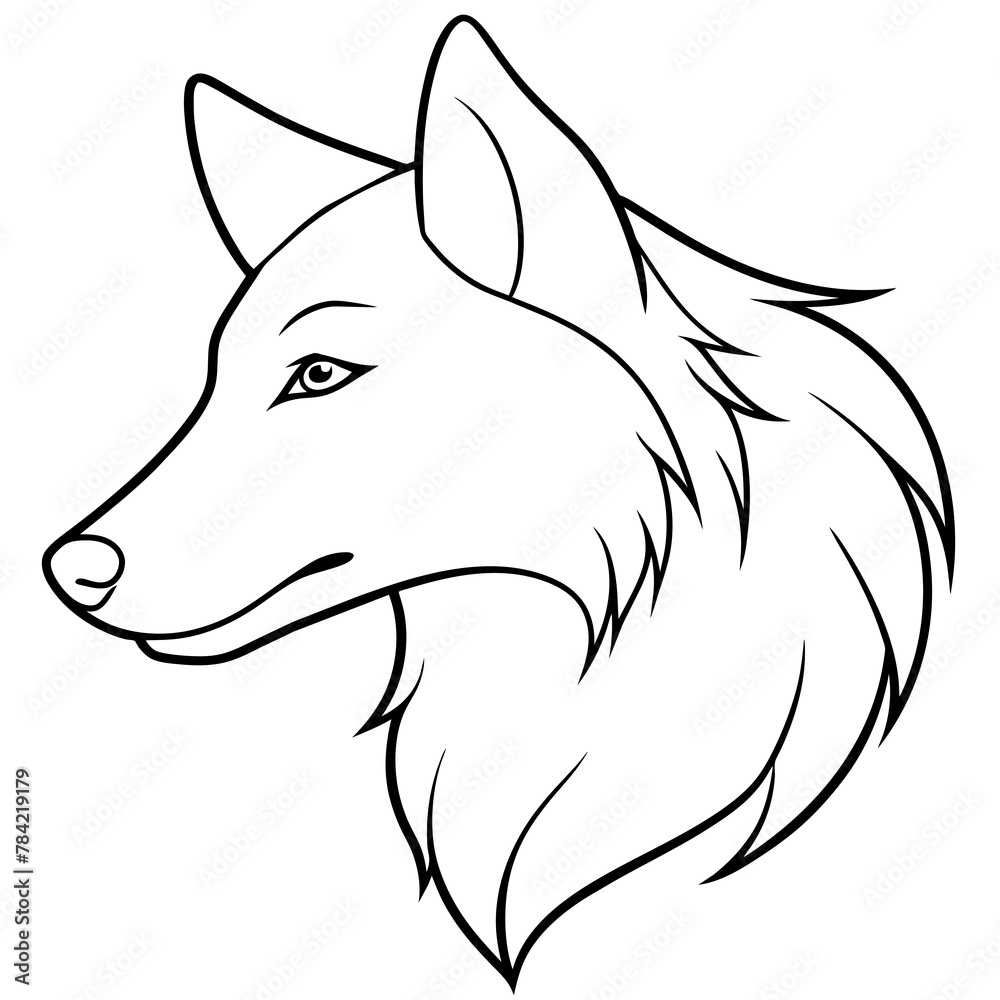        Wolf side head vector illustration.


     