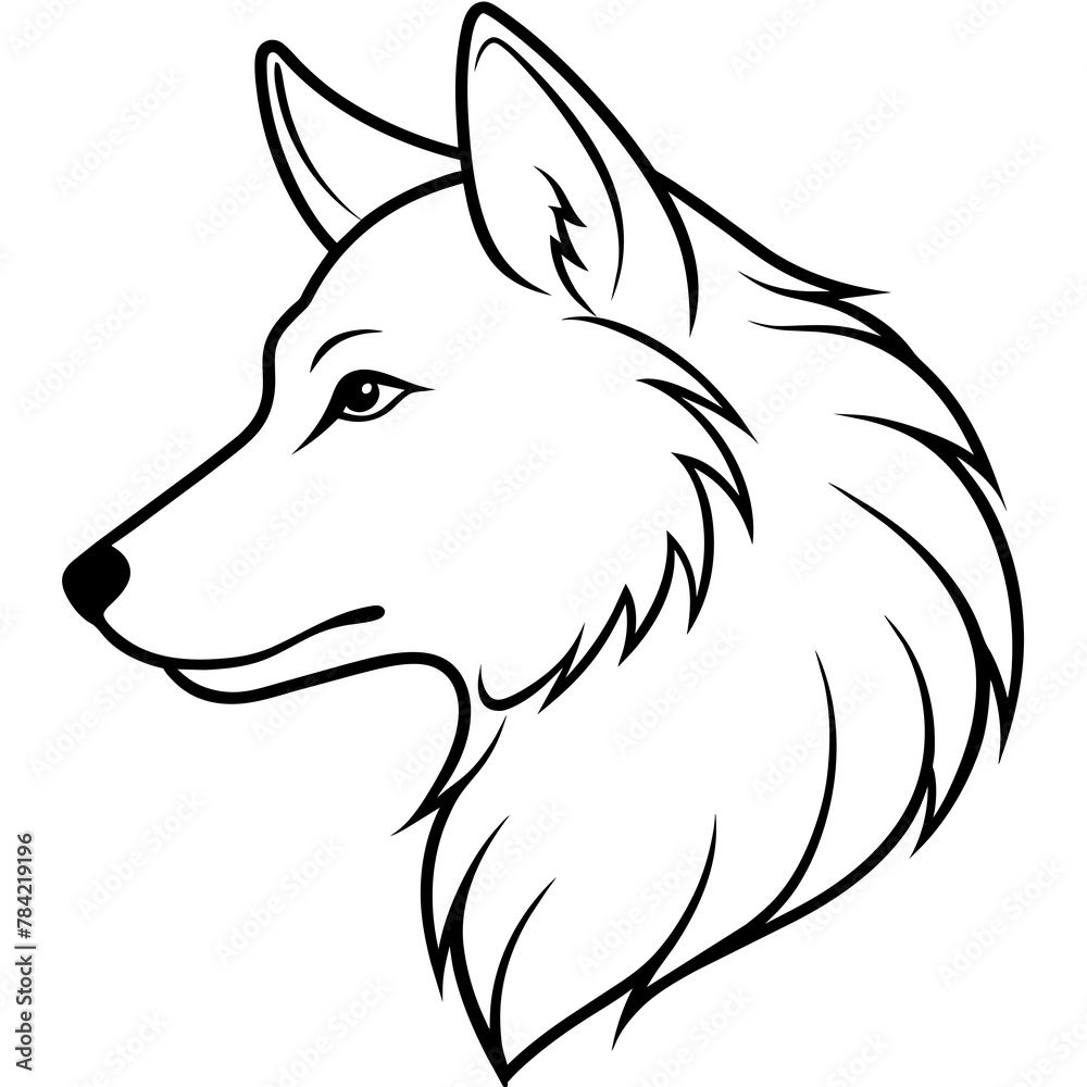 Fototapeta premium Wolf side head vector illustration.