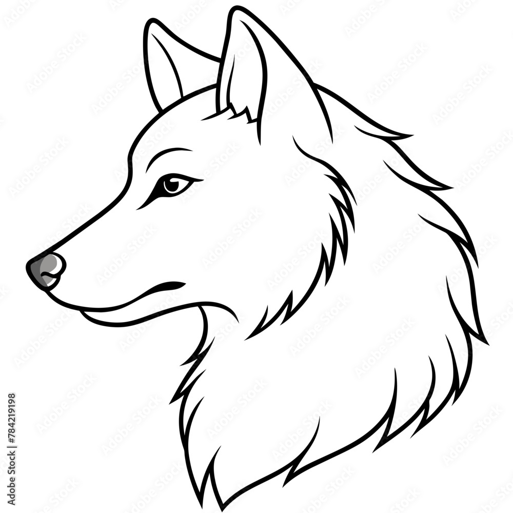Wolf side head vector illustration.
Wolf side head vector illustration.