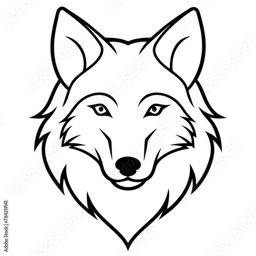        Wolf side head vector illustration.


     