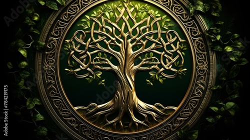 A mandala with patterns that mimic the rings of a tree