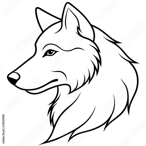        Wolf side head vector illustration.


     