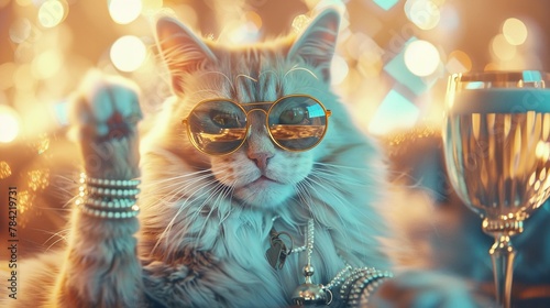 Hip Hop Cat in Sunglasses: Trendy and Stylish Feline Fashion