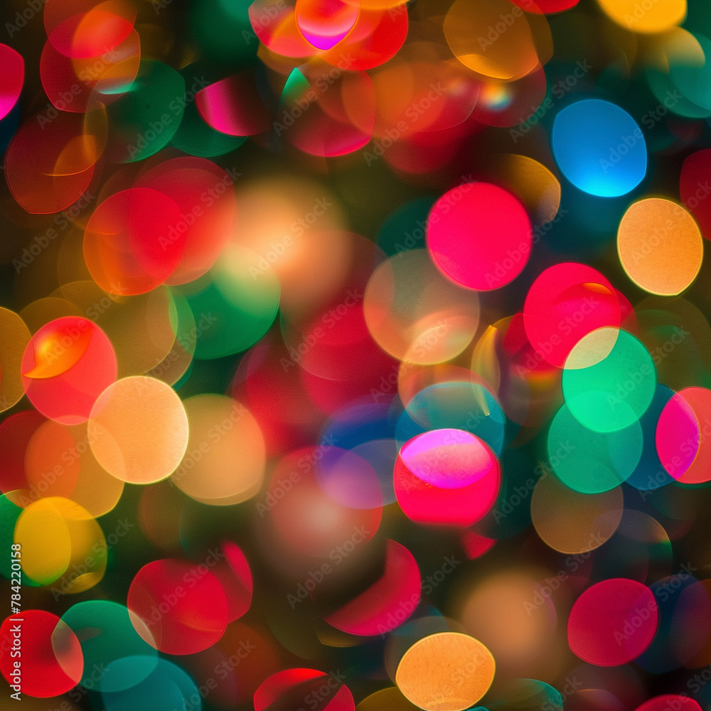 クリスマスのカラフルな玉ボケ背景 Generative AI クリスマスのカラフルな玉ボケ背景 Generative AI