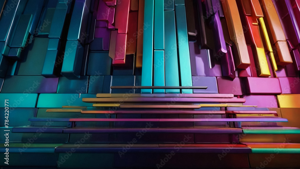 Fototapeta premium curved layers colored papers empty background