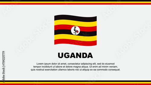 Uganda Flag Abstract Background Design Template. Uganda Independence Day Banner Social Media Vector Illustration. Uganda Design