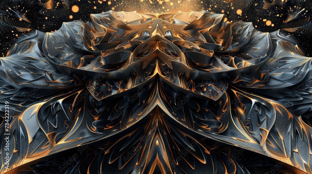 A tapestry of shapes, each filled with lustrous gradients, crafting a visual narrative of opulence