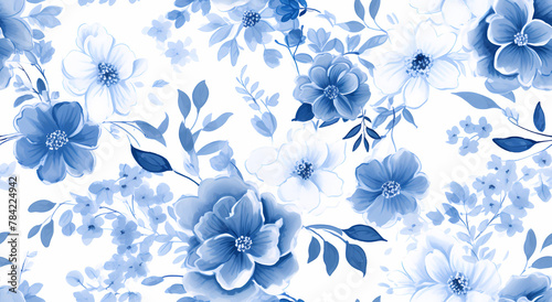 Blue and white floral pattern