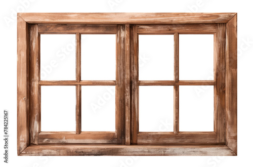 Wooden window isolated on transparent background