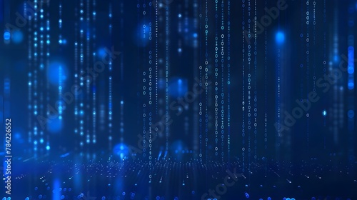 Vector background in blue with data technology and binary code. For Design, Background, Cover, Poster, Banner, PPT, KV design, Wallpaper