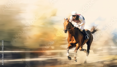 A man participates in a horse racing competition