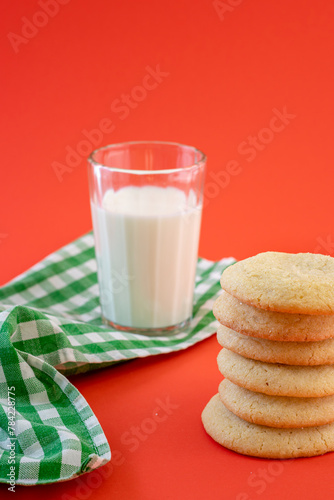 Delicious sugar cookies on wooden table, closeup