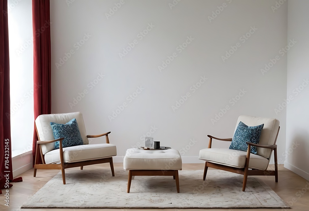 Frame mockup, ISO A paper size. Living room wall poster mockup. Interior mockup with house background. Modern interior design. 3D render