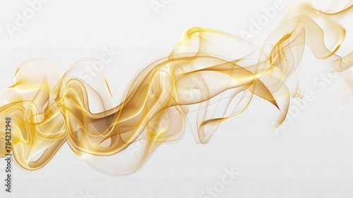 Abstract golden Waves background isolated on white.