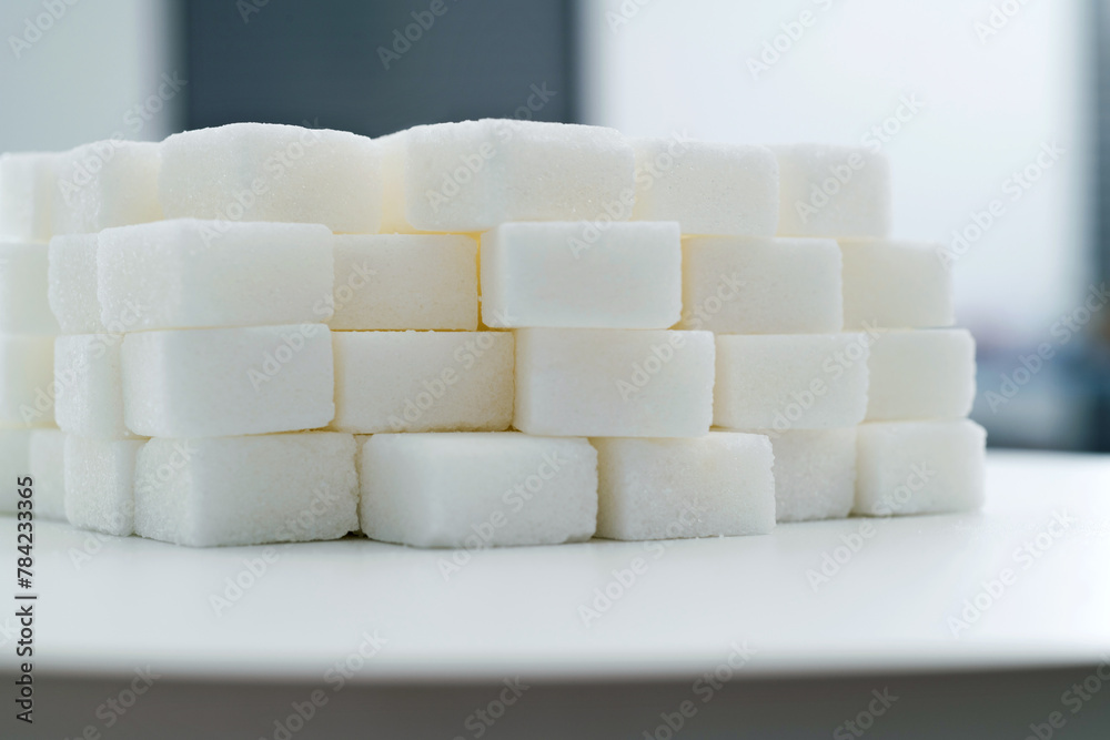 Background of many sugar cubes