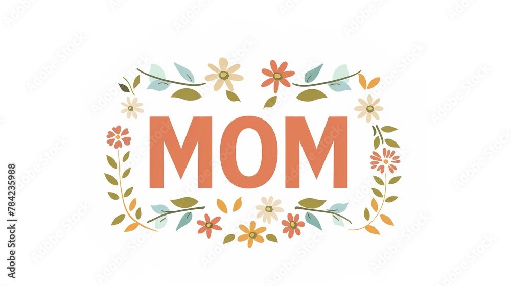 celebrating happy mother's day with arms holding each others and be surrounded by carnation flowers.VECTOR celebrating happy mother's day with arms holding each others and be surrounded by carnation flowers.VECTOR