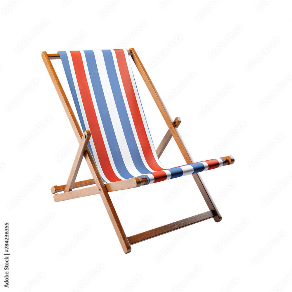 illustration of Chair-beach umbrella, Isolated on transparent PNG background, Generative ai