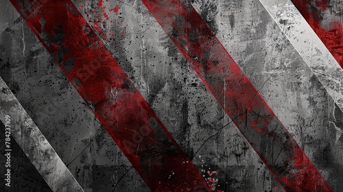 Dark red and grey grunge stripes abstract banner design. Geometric tech vector background with old wall texture. copy space for text.