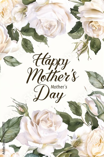 celebrating happy mother's day with arms holding each others and be surrounded by carnation flowers.VECTOR