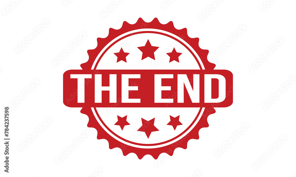Obraz premium The End Rubber Stamp Seal Vector