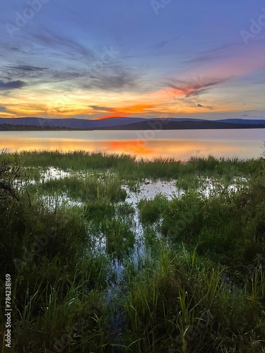 Beautiful sunset of a Lake in East Africa