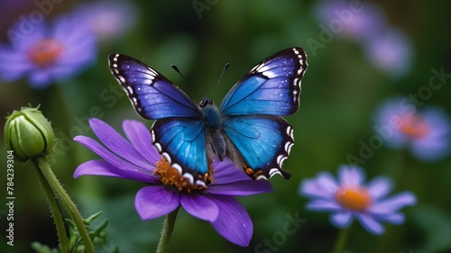 Butterflies and Blooming Gardens in Summer, Vibrant Butterflies and Lush Gardens in Spring, Colorful Butterflies and Blossoming Flowers in Nature's Embrace, Butterflies Dancing Amongst Colorful Blooms