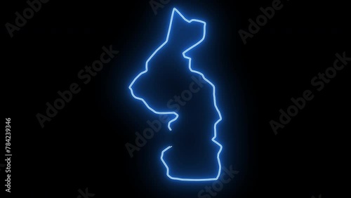 map of Nsanje in malawi with glowing neon effect photo