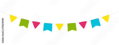 Cinco de mayo flag element. Cinco de mayo flags. Party colorful perspective flag isolated on transparent background