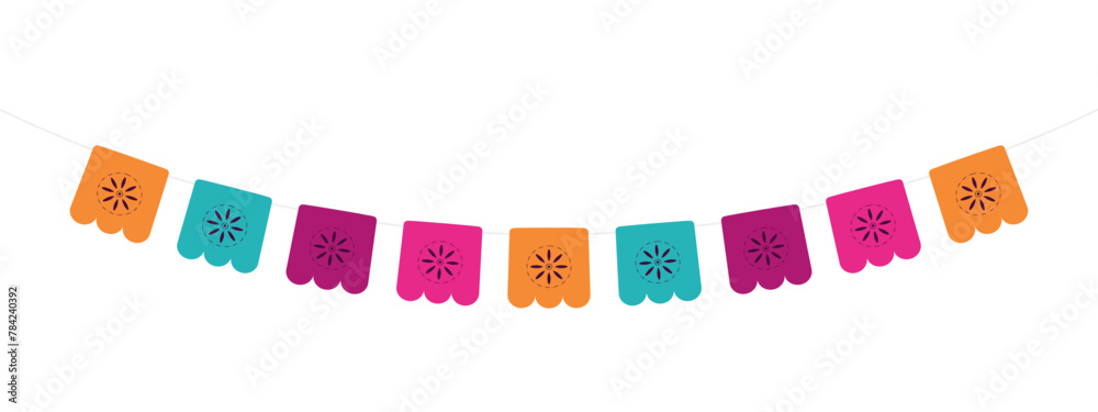 Cinco de mayo flag element. Cinco de mayo flags. Party colorful perspective flag isolated on transparent background Cinco de mayo flag element. Cinco de mayo flags. Party colorful perspective flag isolated on transparent background