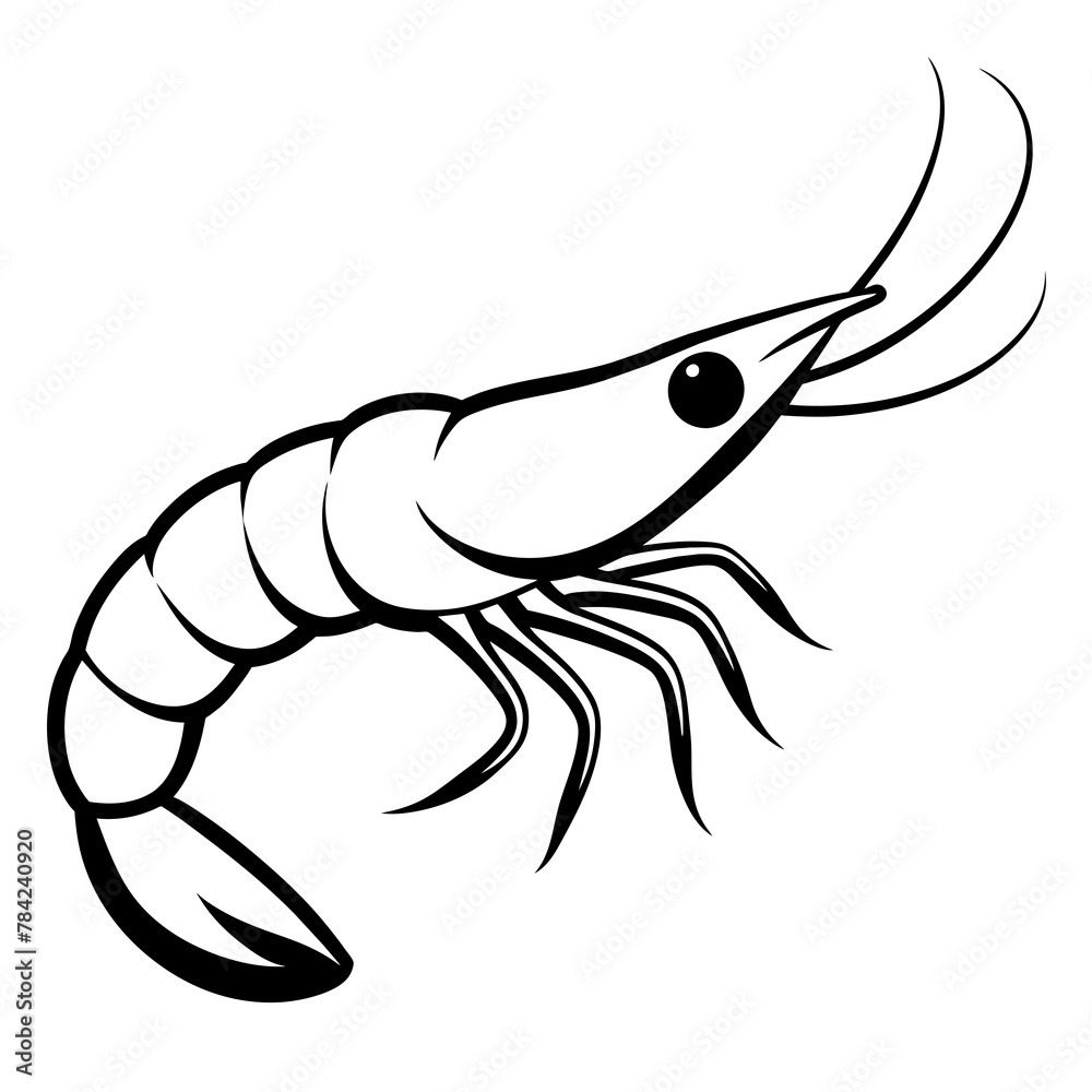 Shrimp silhouette logo icon vector. Shrimp silhouette logo icon vector.