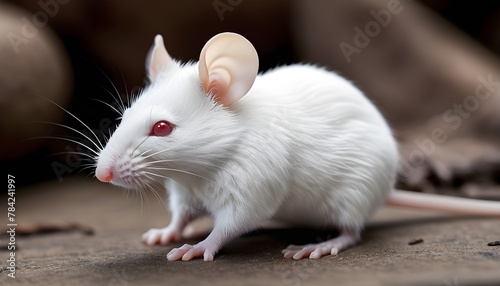 Decorative mouse on a white background. Macro shoot