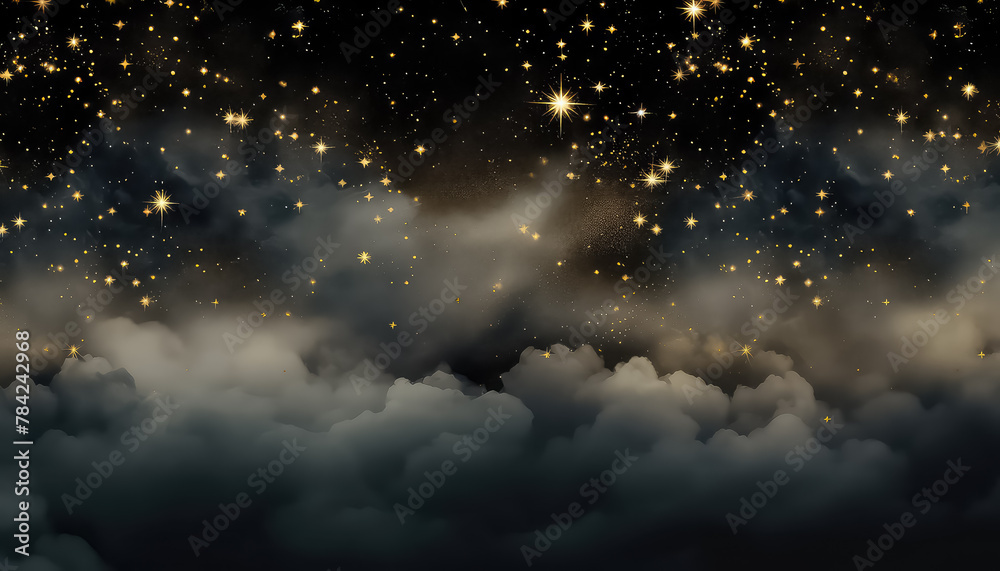Night sky and stars, the concept of the new year and Christmas