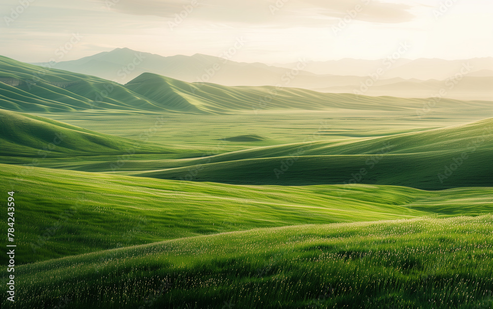 Mountain prairie scenery,created with Generative AI tecnology.