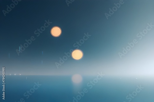 Abstract light blue blurred background horizontal panoramic web banner. Generative AI © Asad