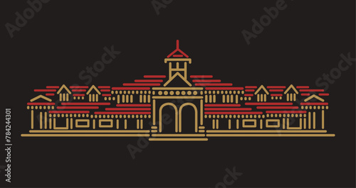 Bandra west station of Mumbai vector illustration.