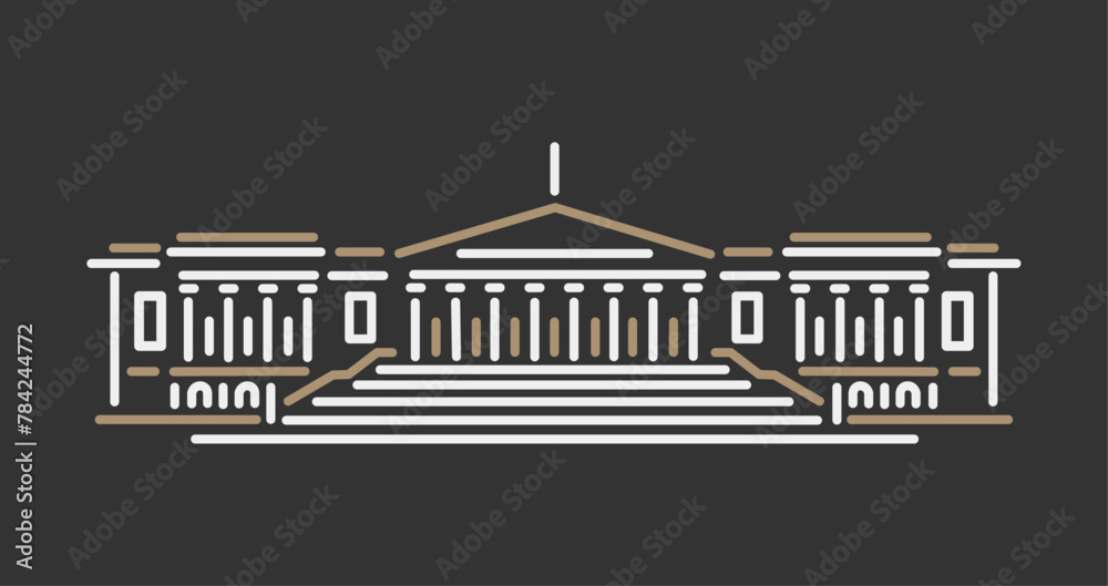 Asiatic Society Library vector illustration icon. Asiatic Society Library vector illustration icon.