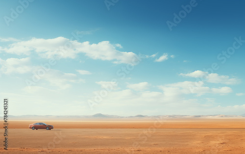 vast plains and cars,created with Generative AI tecnology.