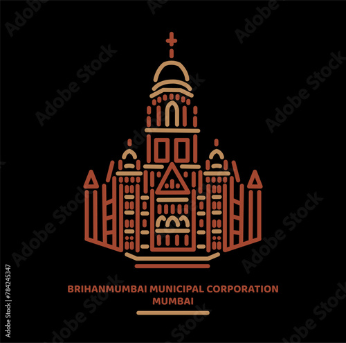 Mumbai BMC office vector icon.