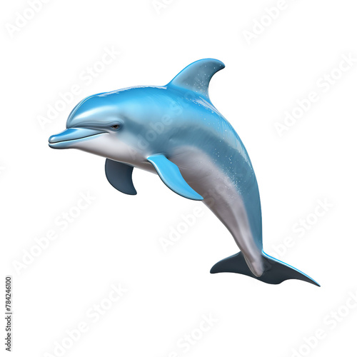 illustration of a playful dolphin known  Isolated on transparent PNG background  Generative ai