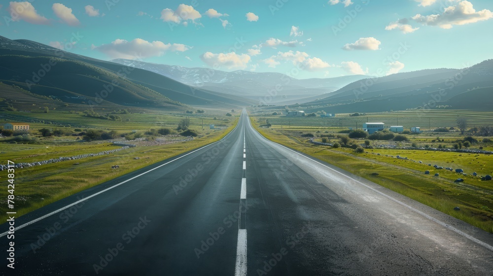 photorealistic highway on town background Generated with Ai tools