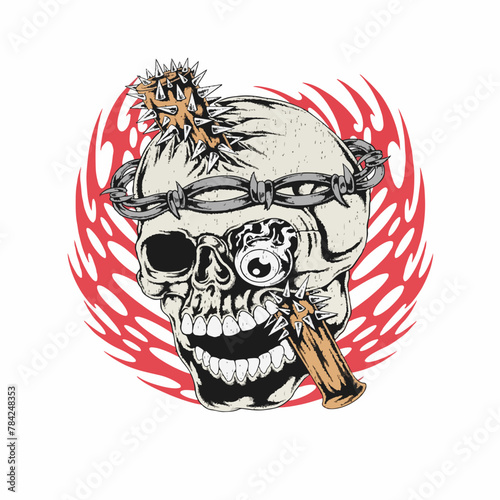 skull with tattoo © Megadez