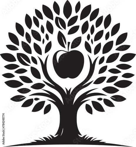 Apple tree vector logo icon  silhouette  (39).eps photo